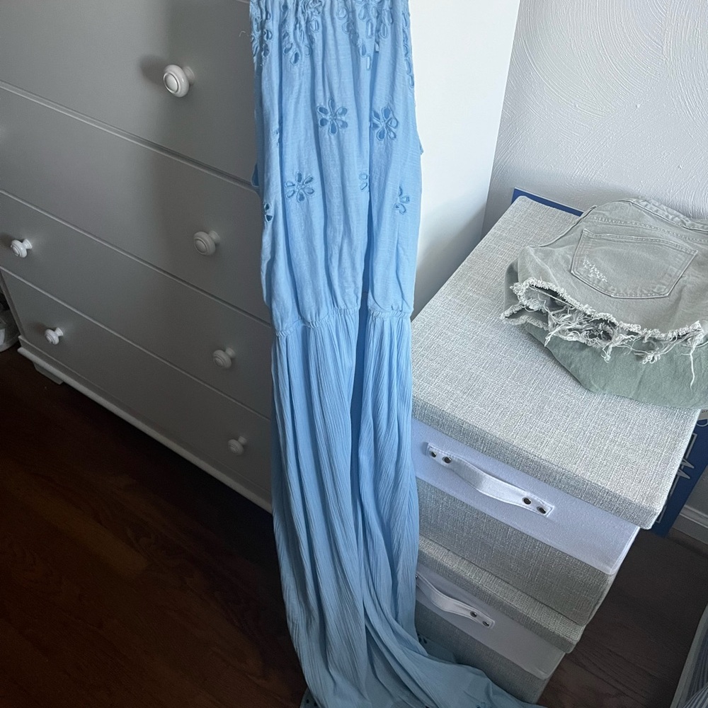 Old Navy Sky Blue Dress with Eyelet Detail